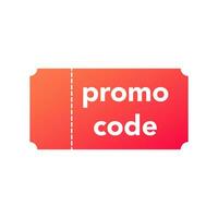 Red voucher with promo code. Gradient coupon with break line for business discount and retail for cutting and marketing vector offers