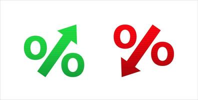 percent symbol increase growth and decrease icon. Tax rate symbol vector