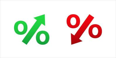 por ciento símbolo incrementar crecimiento y disminución icono. impuesto Velocidad símbolo vector