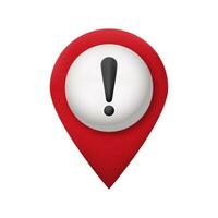 map pin icon exclamation mark warning notification vector