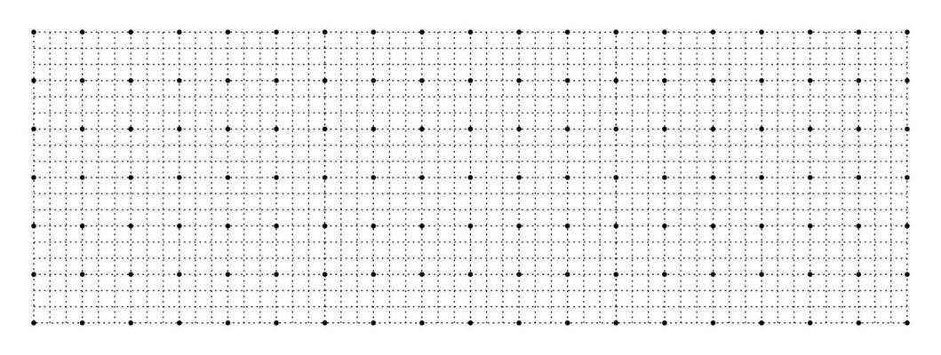 Geometric grid with squares background. Graphic blank white template with black lines for drafting and technical design with millimeter vector markings