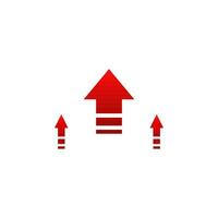 Red arrows up. Direction pointer shape and financial investment growth graph with cursor vector motion elements