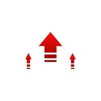 Red arrows up. Direction pointer shape and financial investment growth graph with cursor vector motion elements