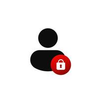 Web user with lock icon. Symbol of security of online communication and account blocking in social vector networks