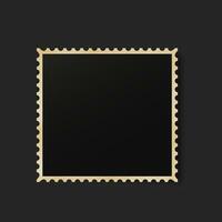 Photo frame with golden serrated ornament. Blank squares for pictures and paintings with realistic design element with instant vector development