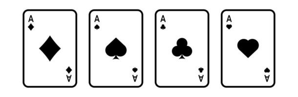 negro juego tarjeta trajes. juego cubierta para póker y exitoso juego en casino con veintiuna y vector apuestas