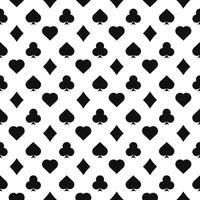 Black and white card playing suits seamless pattern. Fabric texture poker decoration with gambling and vector bets