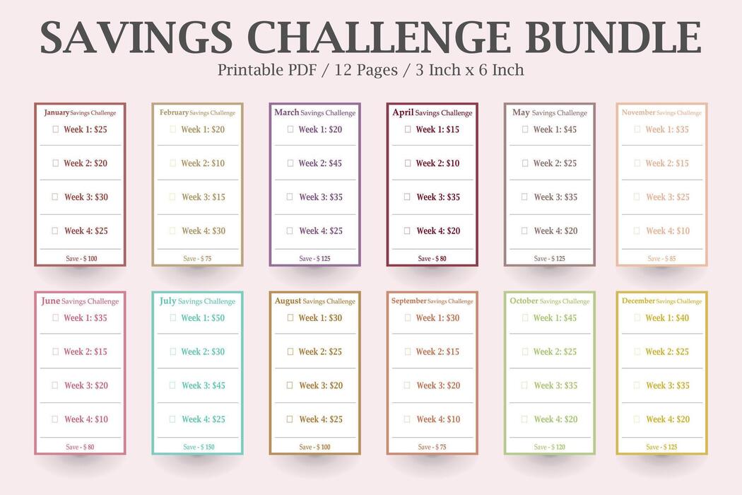 Low Income Savings Challenge,Low-Income Budgeting,Mini Savings Challenge Trackers,Budget-Friendly Savings Tracker,Money-Saving Planner 32403865 Vector Art at Vecteezy for Low Income Savings Challenge Free Printable