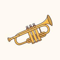 Brass Trumpet musical instrument, classical instrument vector