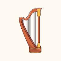 arpa musical instrumento, clásico musical instrumento ilustración vector