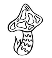 Mystical, magic mushroom. Psychedelic hallucination. Witchy esoteric objects. 60s, 70s trippy hippie art Tattoo vector