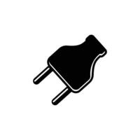 Simple Black Electric Plugs Icon Illustration Vector