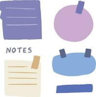 Paper sticky notes, memo messages, notepads and torn paper sheets vector