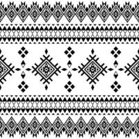 sin costura geométrico contemporáneo étnico modelo. azteca y navajo tribal resumen textura. negro y blanco colores. diseño tela, textil, bordado, imprimir, Costura, interior, antecedentes. vector