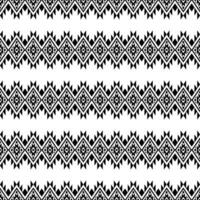 Geometric abstract with native style of seamless Aztec tribe. Ethnic stripe pattern. Design for fabric, textile, clothing, carpet, ikat, batik, embroidery, background. Black and white colors. vector