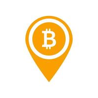 bitcoin map pin digital currency exchange vector map pointer