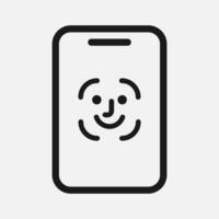 mobile phone face recognition id vector icon