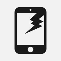 mobile phone broken display screen vector icon