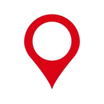 red vector map pin location pointer