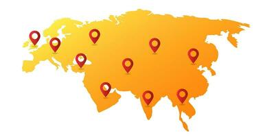 Russia map pin location vector illustration