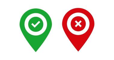 does donts map pin green and red vector pointer