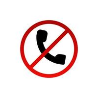 Mobile phone call phohibition icon vector