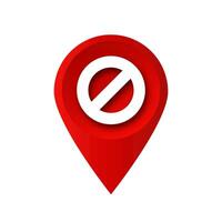 block map pin forbiden vector map pointer icon