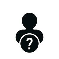 question mark person icon. Incognito user vector symbol