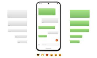 mobile phone chat design template vector. Smartphone messager app interface vector