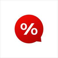 percent discount red chat bubble message 3d banner vector