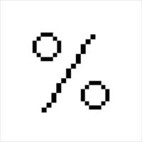 percent icon 8 bit pixel vector illustration