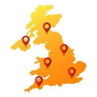 United kingdom map pin location vector illustration