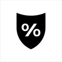 Deposit insurance vector symbol. percent shiled icon silhouette