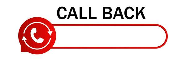 Call back banner with place for mobile number. Call back template vector