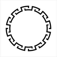 Greek circle frame border vector meander round ornament design