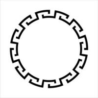 Greek circle frame border vector meander round ornament design