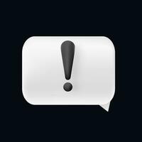 Warning exclamation sign icon vector. Exclamation point speech bubble attention alert sign vector