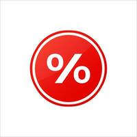 percent discount red circle 3d banner vector
