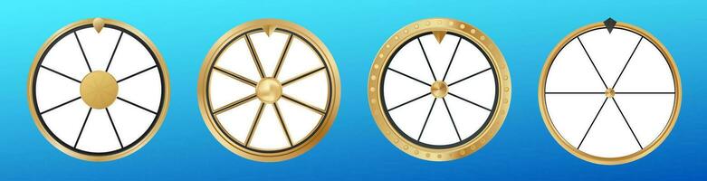 fortune wheel gold template with white empty segments vector realistic illustration