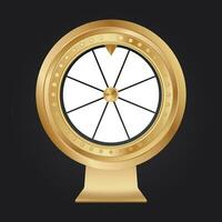 fortune wheel gold template with white empty segments vector realistic illustration