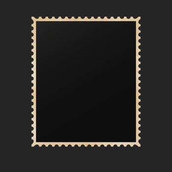 Photo frame with serrated ornament. Gold blank squares for pictures and paintings with realistic design element with instant vector development