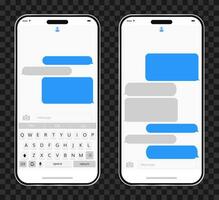 mobile phone chat design template vector. Smartphone messager app interface vector