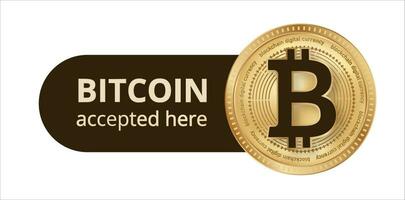 Bitcoin wallet pay accept vector illustration. Digital currency payment