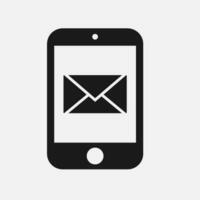 mobile phone email message icon vector