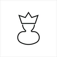 Abstract outline man with crown. Royal vip style for gentleman and businessman for creative conferences and vector receptions