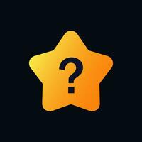 gold star with question mark. question icon vector