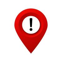 map pin icon exclamation mark warning notification vector