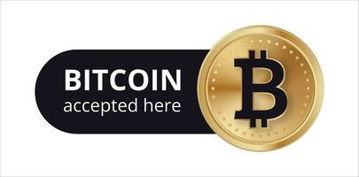 bitcoin billetera pagar aceptar vector ilustración. digital moneda pago