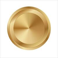 Golden circle ring vector. Realistic gold round disk vector