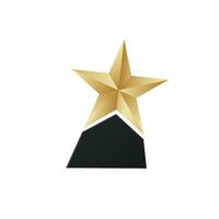 estrella trofeo dorado premio vector 3d ganador rewand